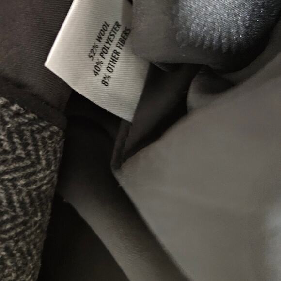 NEW Jos A Bank XL Reserve Gray Herringbone Tweed Wool Blend Pea Coat Career - Picture 2 of 4